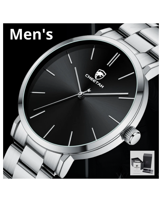Grandtur Наручные часы Часы наручные кварцевые брендовые модные деловые водонепроницаемые с браслетом из нержавеющей стали серебряный
