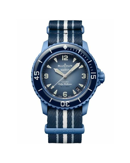 Swatch Наручные часы Blancpain x Atlantic Ocean SO35A100 оригинал синий