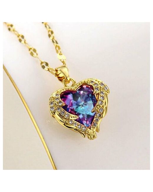Time Lider Колье Ожерелье с камнем в форме сердца цепочкой