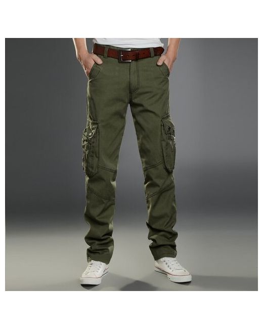 Kamukamu Брюки брюки летние с большими карманами Милитари Олива зеленая размер 50 170-176