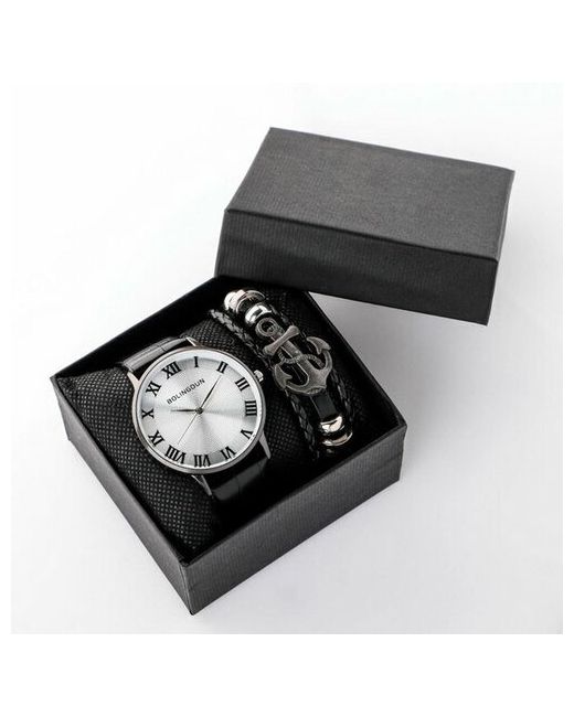 Сима-лэнд Наручные часы Сима-ленд Подарочный набор 2 в 1 Bolama наручные и браслет d-4 см серебряный