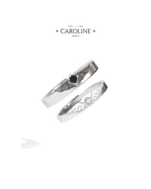 Caroline Jewelry Кольцо кристалл эмаль безразмерное белый серебряный