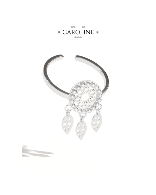 Caroline Jewelry Кольцо искусственный камень безразмерное серебряный