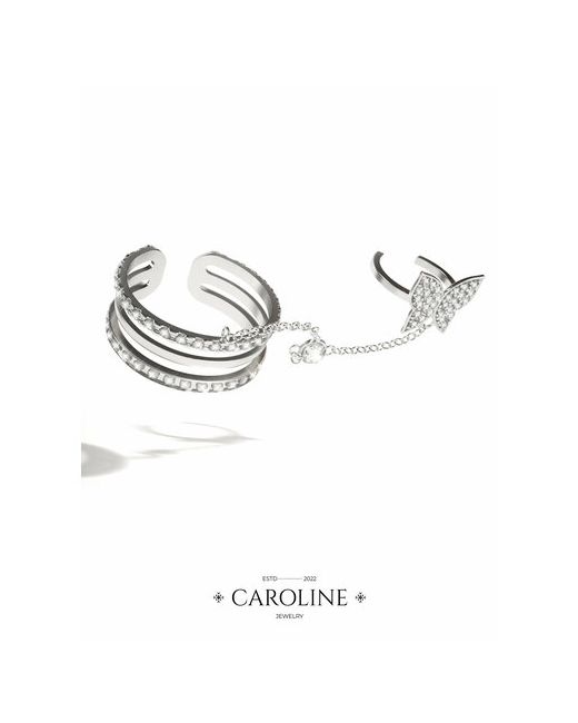 Caroline Jewelry Кольцо на две фаланги безразмерное серебряный