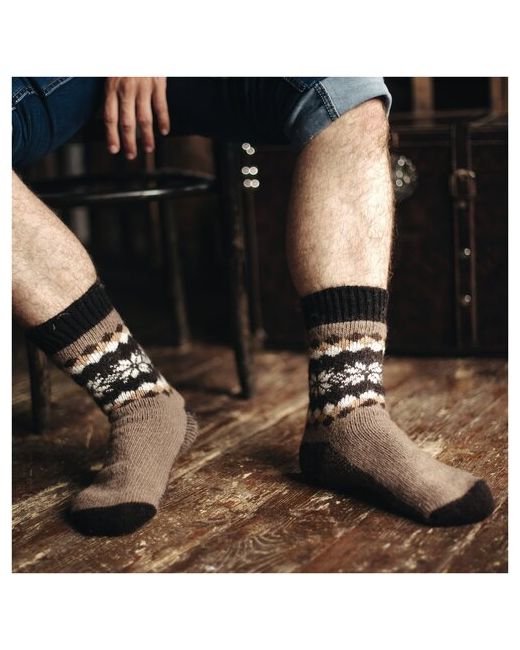Бабушкины носки Носки размер 41-43 бежевый черный белый
