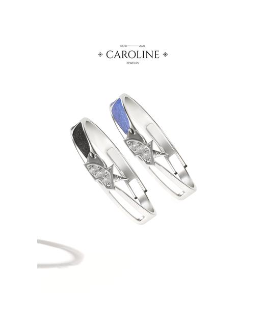 Caroline Jewelry Кольцо кристалл эмаль безразмерное фиолетовый серебряный