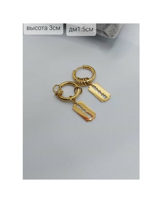 Fashion Jewelry Серьги стальные бижутерия размер/диаметр 30 мм. желтый