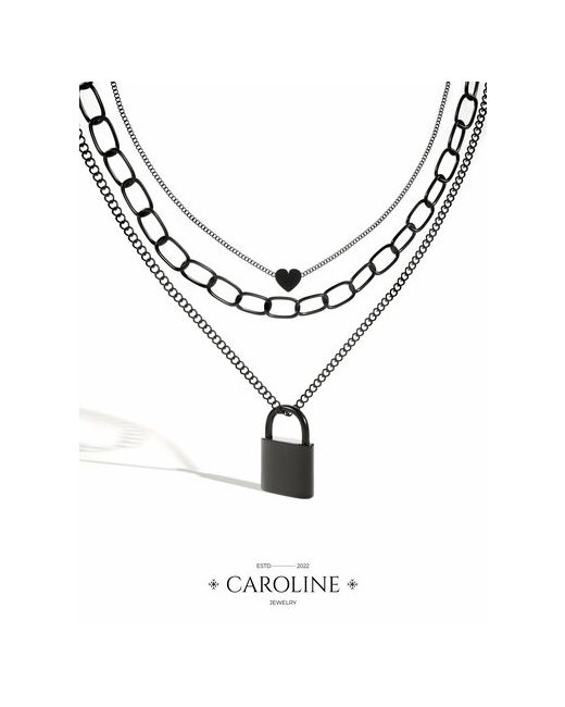 Caroline Jewelry Колье акрил длина 50 см. серебряный