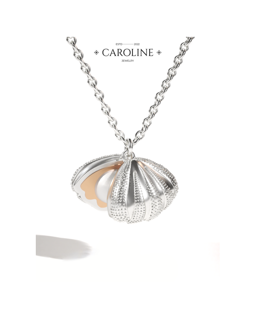 Caroline Jewelry Колье жемчуг имитация длина 46.5 см. серебряный