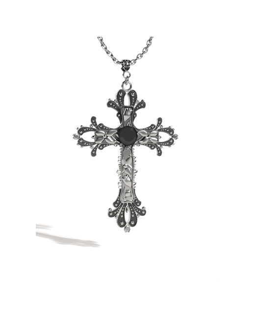 Caroline Jewelry Колье кристалл длина 50 см. серебряный черный