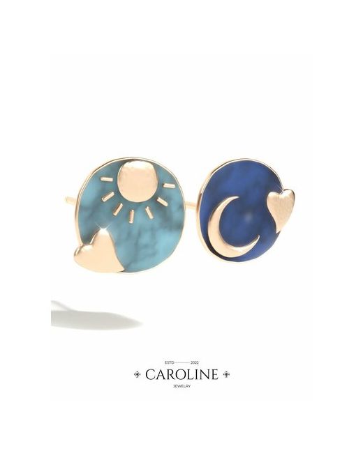 Caroline Jewelry Серьги День и Ночь размер/диаметр 15 мм. синий