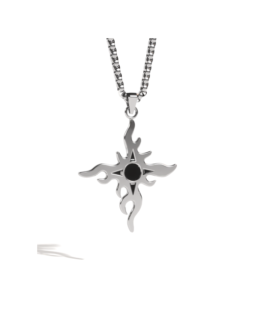Caroline Jewelry Колье эмаль длина 69 см. серебряный черный