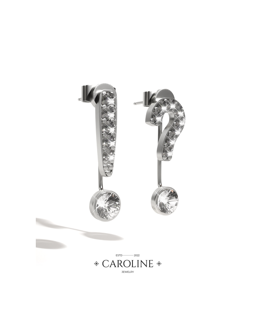 Caroline Jewelry Серьги с подвесками кристалл серебряный