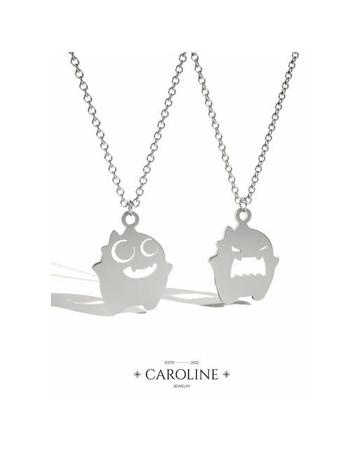 Caroline Jewelry Колье эмаль длина 70 см. серебряный