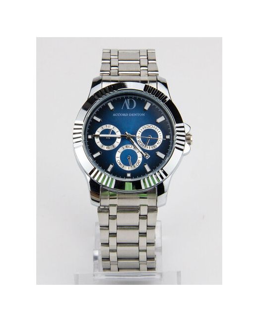 Accord Denton Наручные часы кварцевые подарок мужчине миний серебряный синий