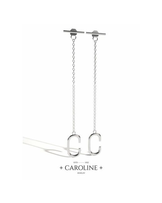 Caroline Jewelry Серьги пусеты кристалл жемчуг имитация серебряный