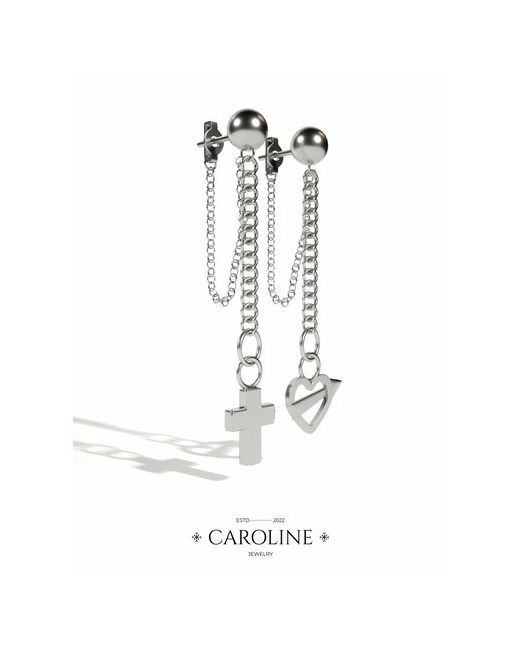 Caroline Jewelry Серьги с подвесками кристалл серебряный