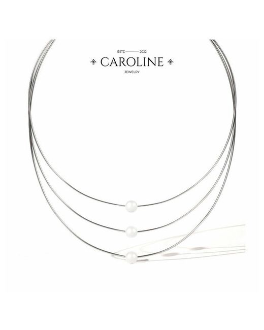 Caroline Jewelry Колье жемчуг имитация длина 47 см. серебряный