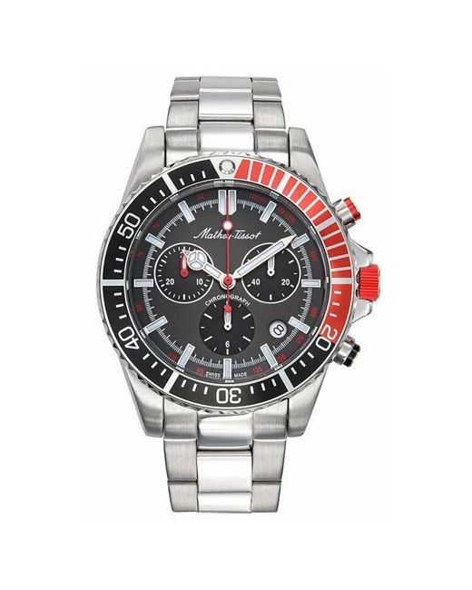 Mathey-Tissot Наручные часы Швейцарские наручные H908CHRN с хронографом серебряный черный