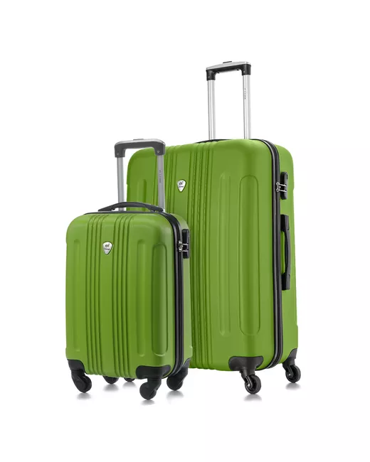 L'Case Комплект чемоданов 2 шт. 104 л размер зеленый