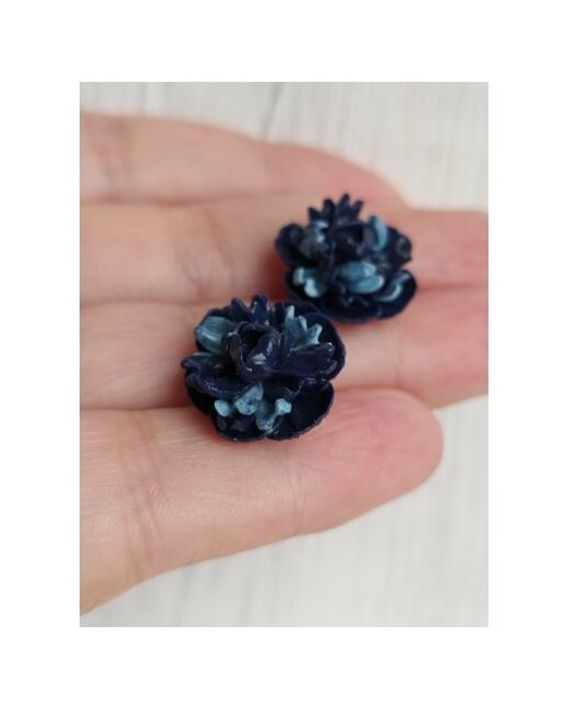 Tiny Petal Серьги пусеты Цветы Пионы полимерная глина размер/диаметр 15 мм.