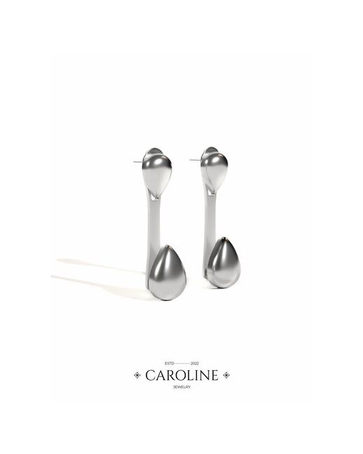 Caroline Jewelry Серьги пусеты кристалл жемчуг имитация серебряный