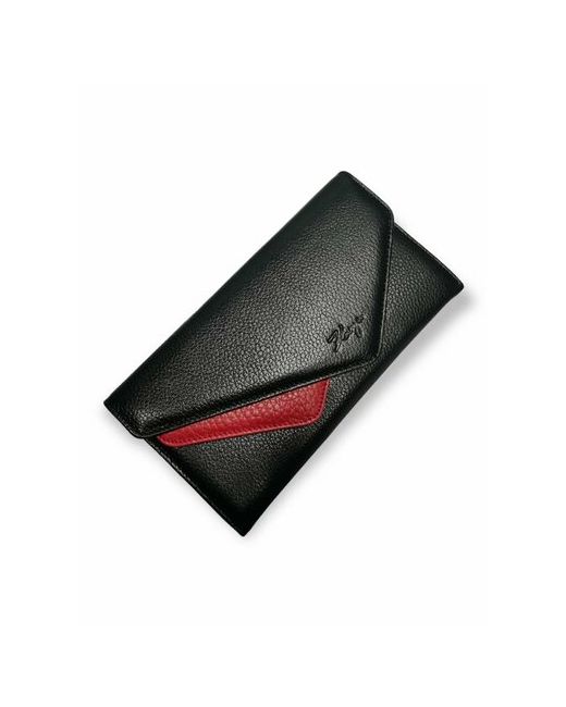 PouchMan Кошелек 1115/black-red фактура зернистая красный черный