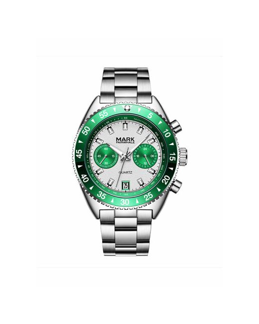Fairwhale Наручные часы Часы наручные кварцевые MARK стальные зеленый серебряный