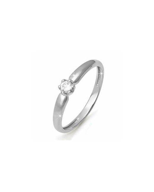 Diamant online Кольцо помолвочное белое золото 585 проба бриллиант размер 15.5
