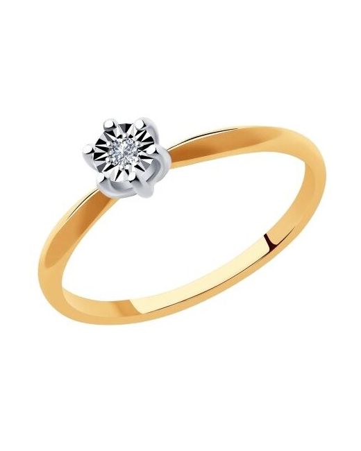 Diamant online Кольцо помолвочное золото 585 проба бриллиант размер 15.5