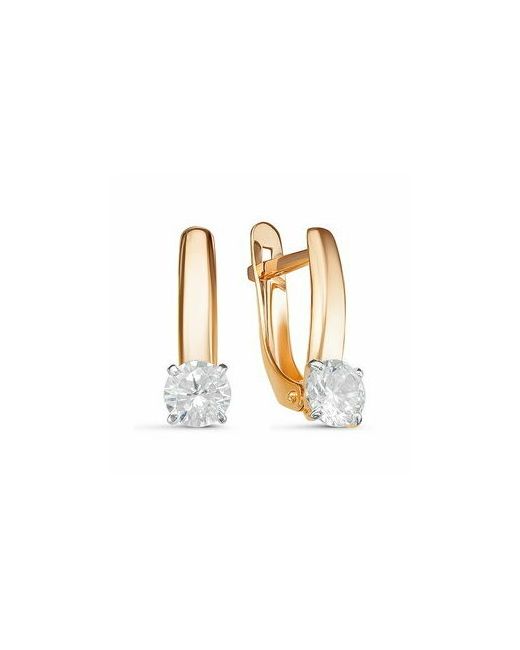 Diamant online Серьги золото 585 проба фианит длина 1.5 см.