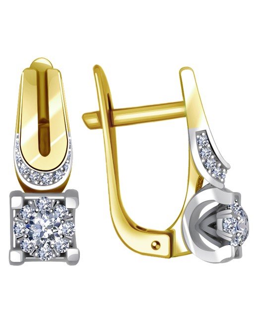 Diamant online Серьги АЛЕКСАНДРА желтое золото 585 проба бриллиант