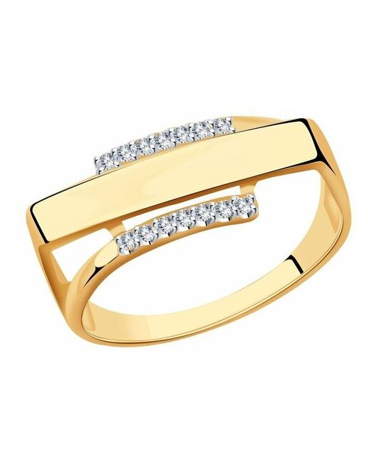 Diamant online Кольцо обручальное золото 585 проба фианит размер 18.5