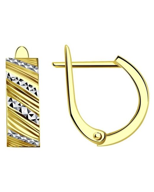 Diamant online Серьги желтое золото 585 проба длина 1.6 см.