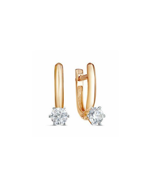 Diamant online Серьги золото 585 проба бриллиант длина 1.8 см.