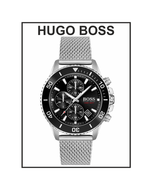 Boss Наручные часы Admiral наручные Hugo кварцевые оригинальные черный серебряный