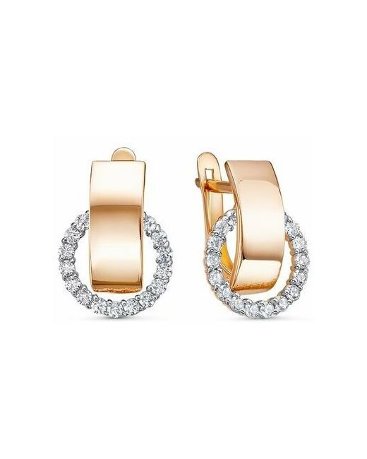Diamant online Серьги золото 585 проба фианит длина 1.7 см.