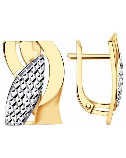 Diamant online Серьги золото 585 проба длина 1.9 см.