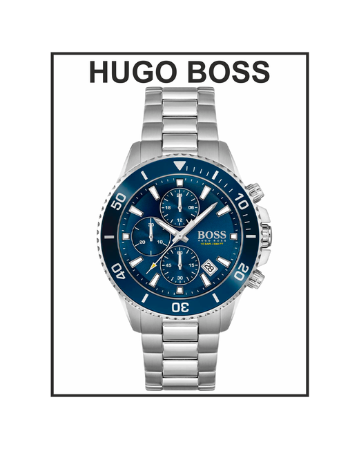 Boss Наручные часы Admiral наручные Hugo кварцевые оригинальные серебряный синий