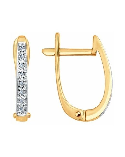 Diamant online Серьги золото 585 проба бриллиант длина 1.4 см.