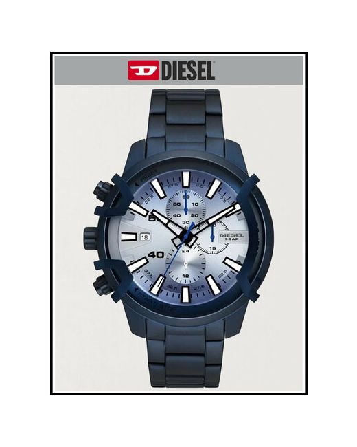Diesel Наручные часы Griffed кварцевые наручные синий серебряный