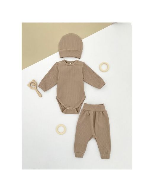 Россия Комплект одежды для новорожденного Боди штанишки и шапочка размер 68