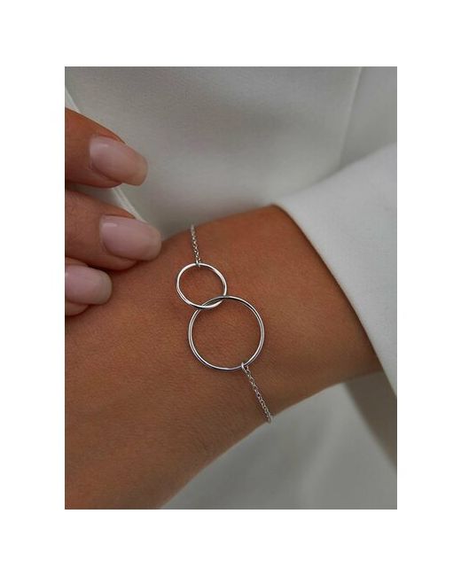 Miestilo Браслет-цепочка браслет на руку серебряный ювелирный кольцо серебро 925 проба родирование длина 19 см.
