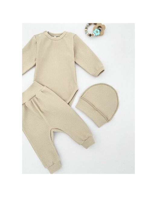 Россия Комплект одежды для новорожденного Боди штанишки и шапочка размер 62