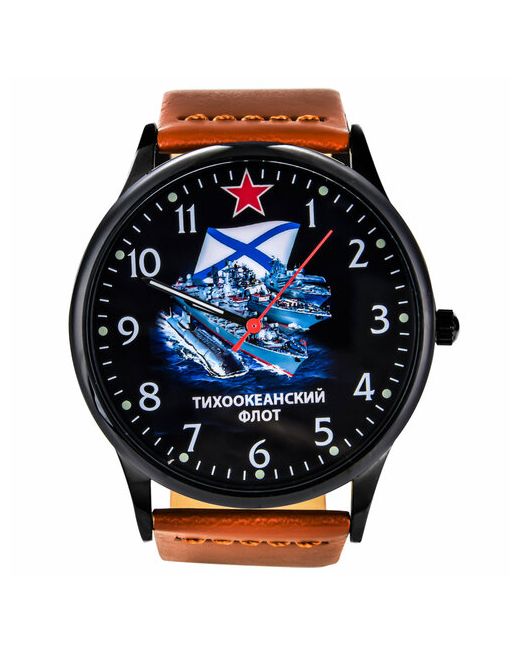 Kamukamu Наручные часы Часы наручные с символикой Тихоокеанский флот черный