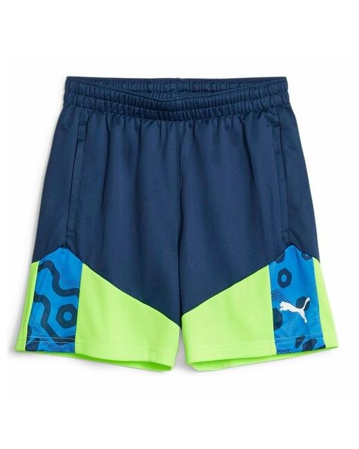 Puma Шорты тренировочные individualCUP Shorts Jr размер синий зеленый