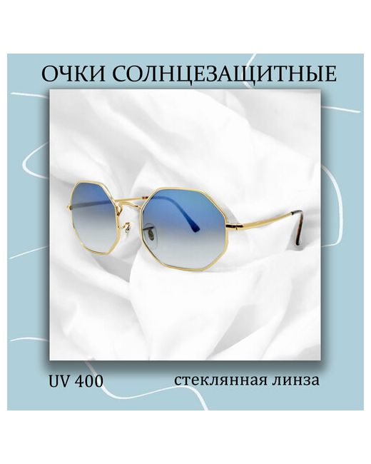 Miscellan Солнцезащитные очки Металлическая оправа фигурной формы со стеклянными линзами голубой