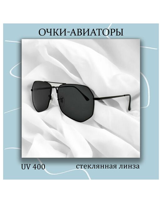 Miscellan Солнцезащитные очки Металлическая оправа формы Авиатор со стеклянными линзами