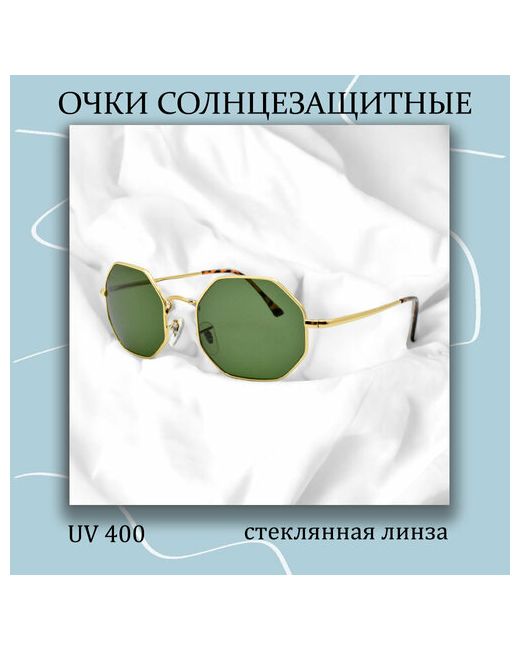 Miscellan Солнцезащитные очки Металлическая оправа фигурной формы со стеклянными линзами зеленый