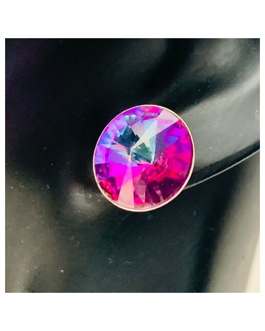 My Lollipop Серьги пусеты кристаллы Swarovski размер/диаметр 14 мм. зеленый фиолетовый